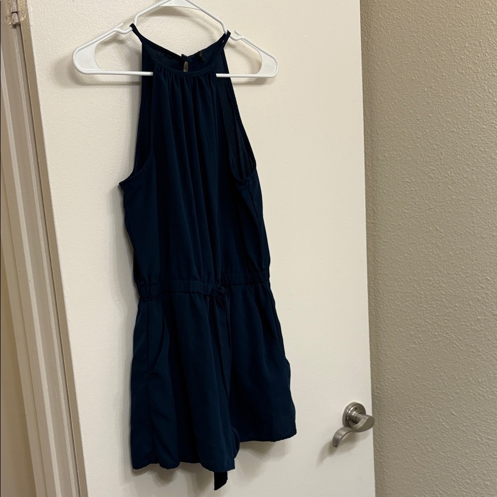 LOFT Dark Blue Sleeveless Jumpsuit